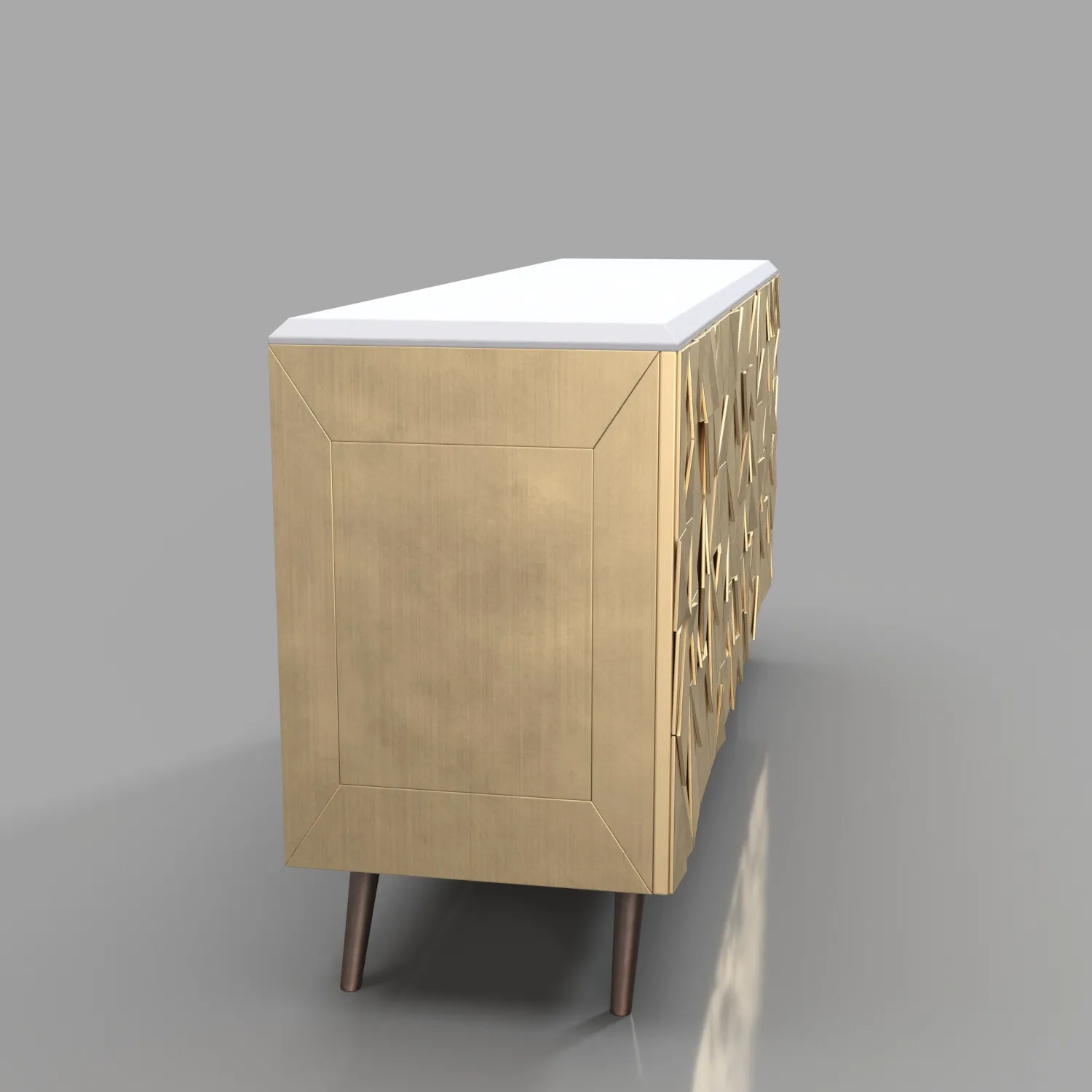 Gold Triangular Cabinet PBR 3D Model_03